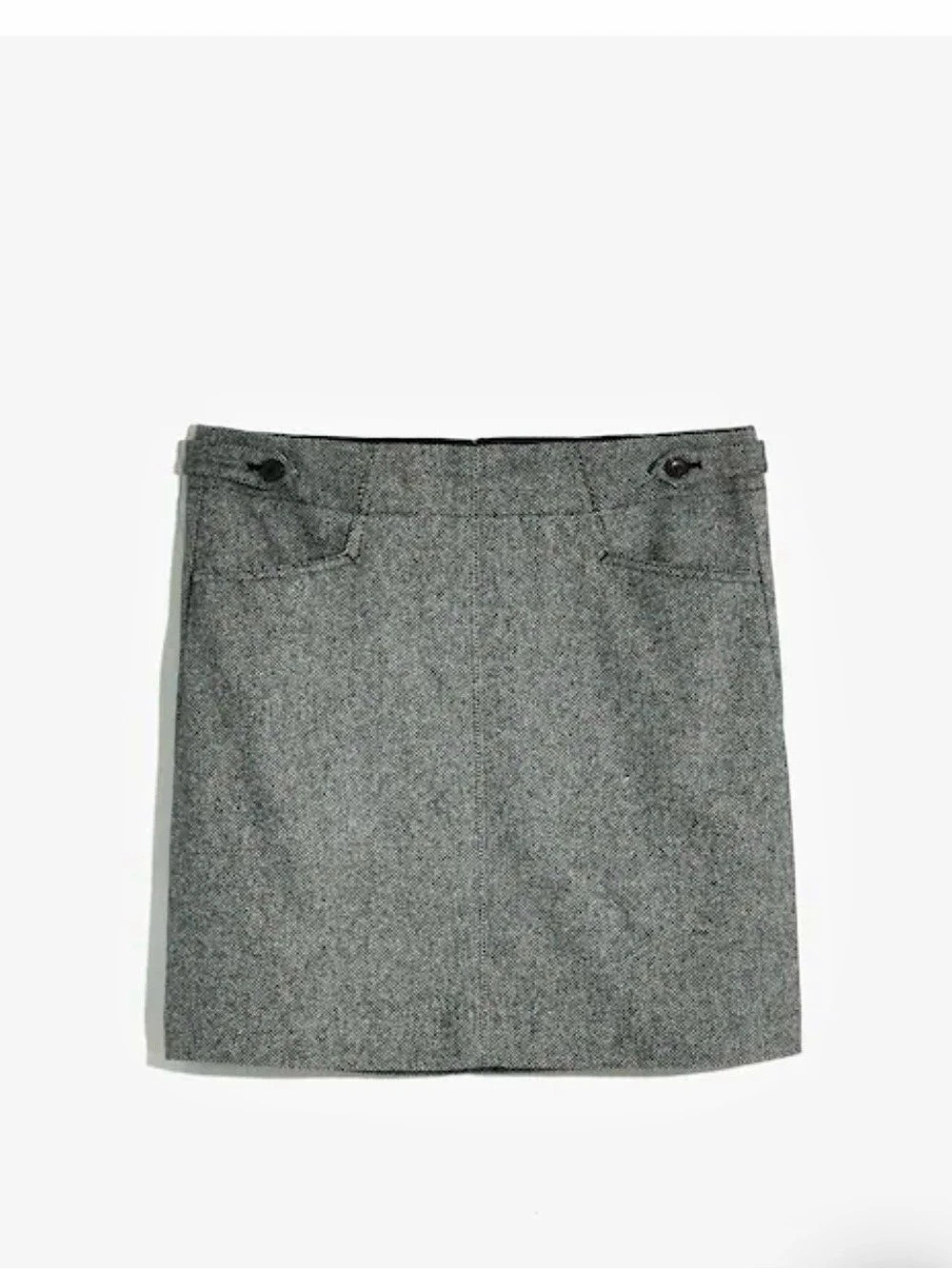 Madewell Herringbone Assembly A-Line Mini Skirt Gray Size 6